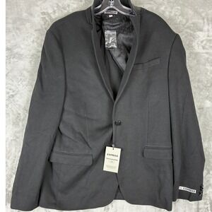 Express Photographer Fitted Black Blazer Mens 42R Two Button Suit Jacket New